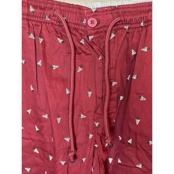 Van Heusen Men's Small Red Casual Woven Printed Pajama Loungewear Bottoms - Picture 7 of 12
